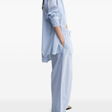 Pantaloni a gamba larga con coulisse in celeste Toteme - donna 