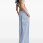Pantaloni a gamba larga con coulisse in celeste Toteme - donna 