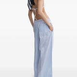 Pantaloni a gamba larga con coulisse in celeste Toteme - donna 