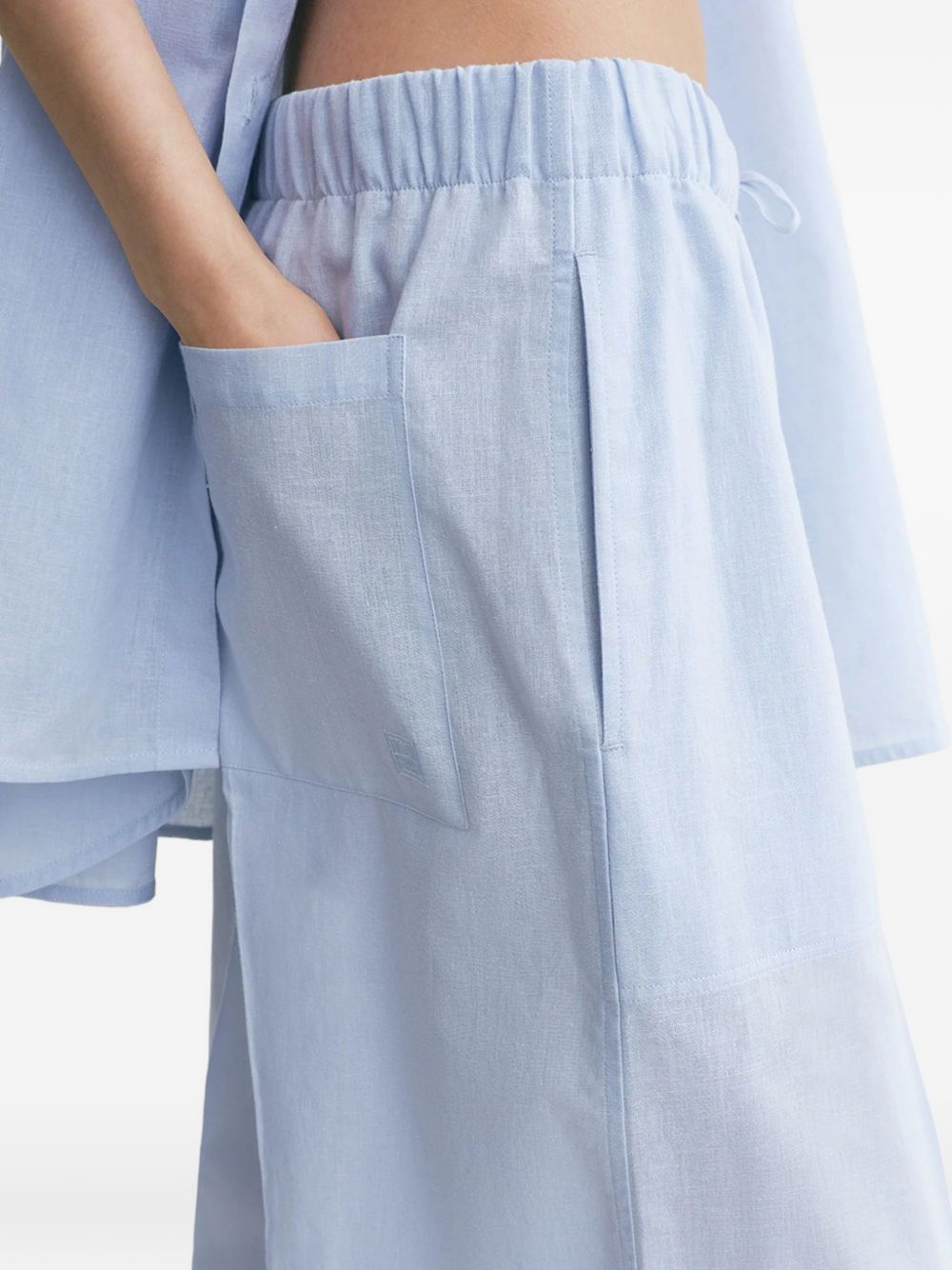 Pantaloni a gamba larga con coulisse in celeste Toteme - donna 