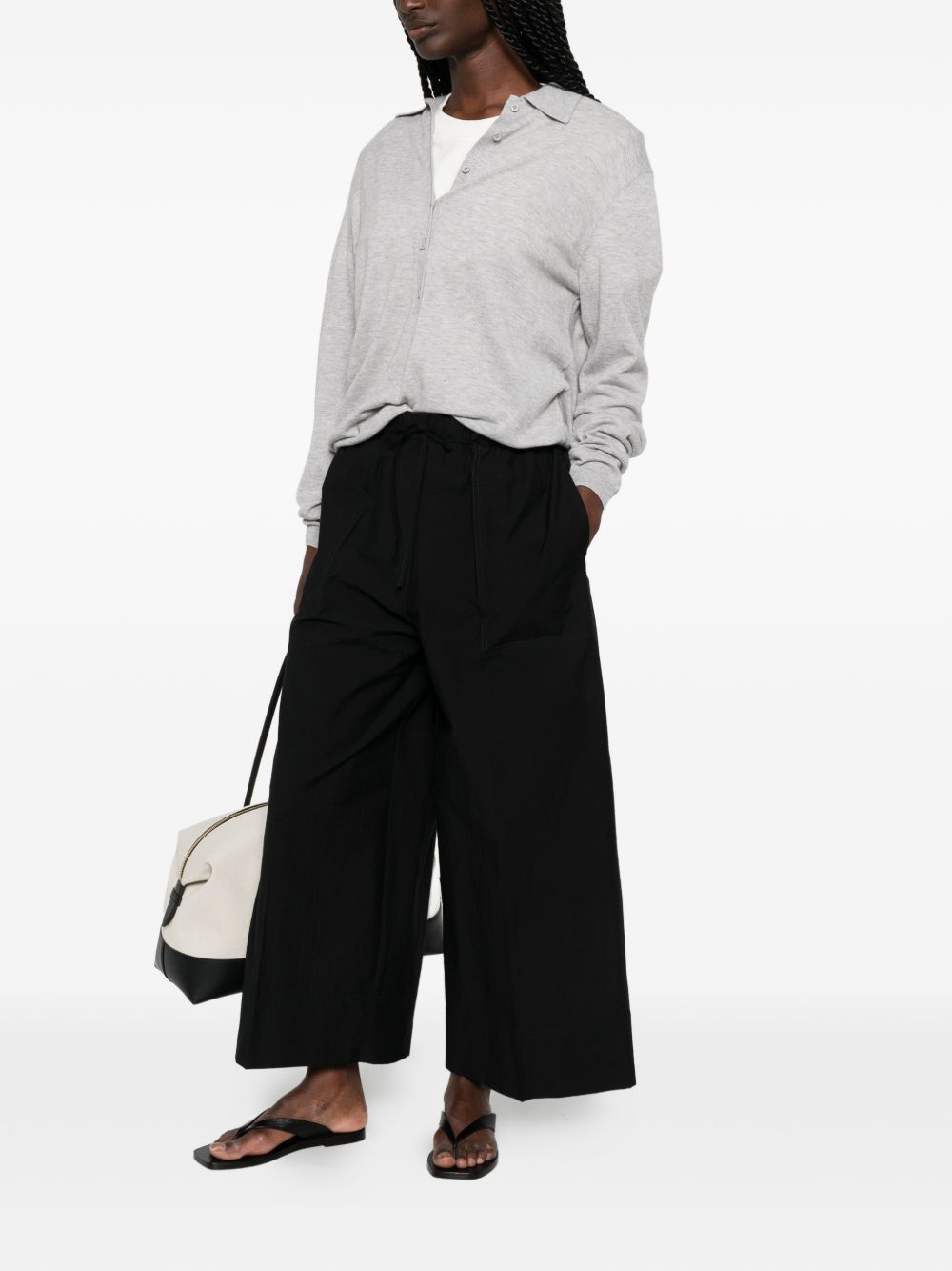 Pantaloni a gamba mapia con coulisse in nero Toteme - donna 