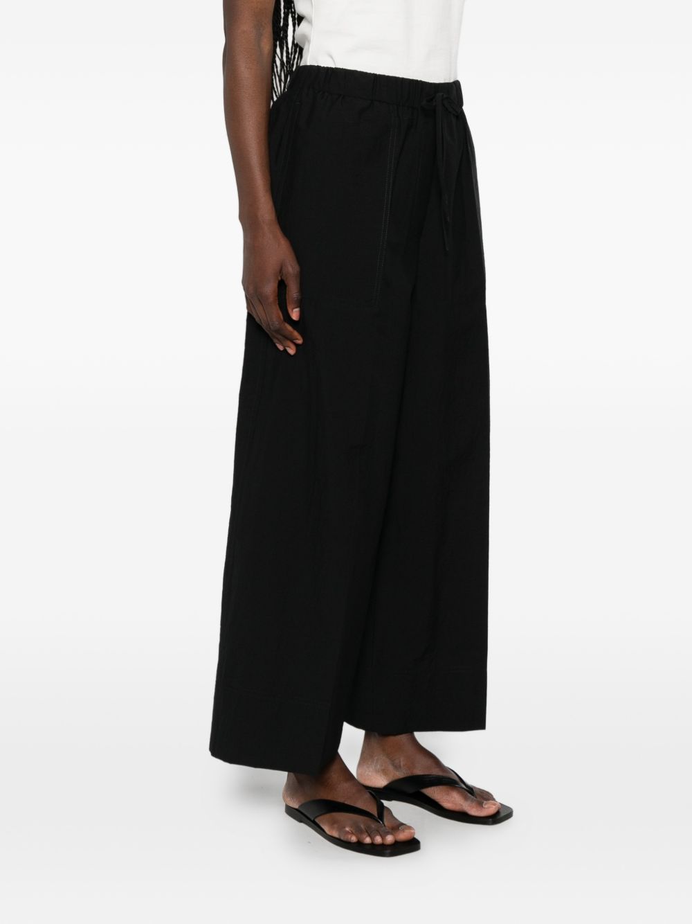 Pantaloni a gamba mapia con coulisse in nero Toteme - donna 