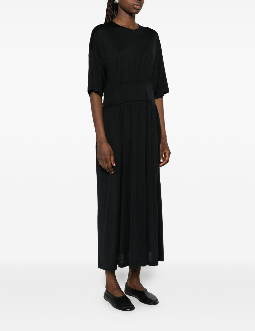 Abito midi plissettato in nero Toteme - donna 