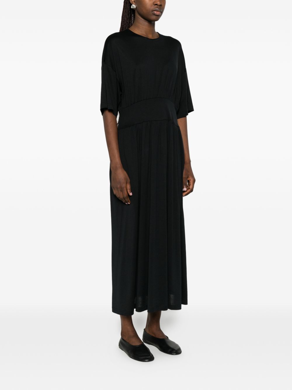 Abito midi plissettato in nero Toteme - donna 