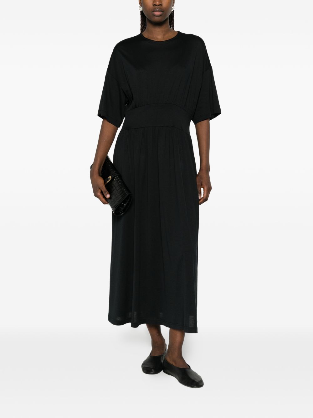 Abito midi plissettato in nero Toteme - donna 