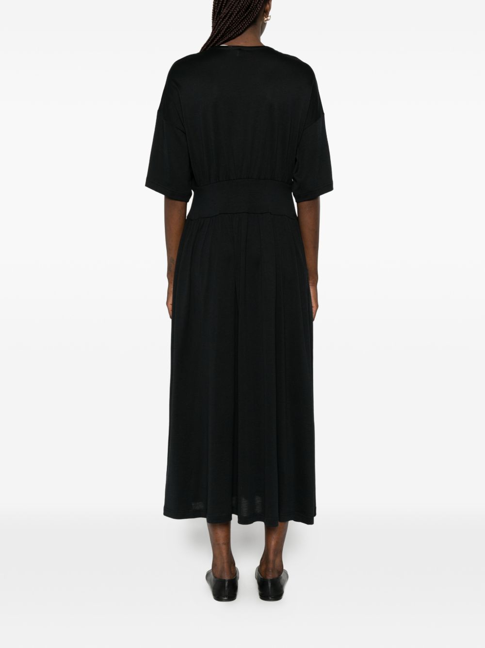Abito midi plissettato in nero Toteme - donna 