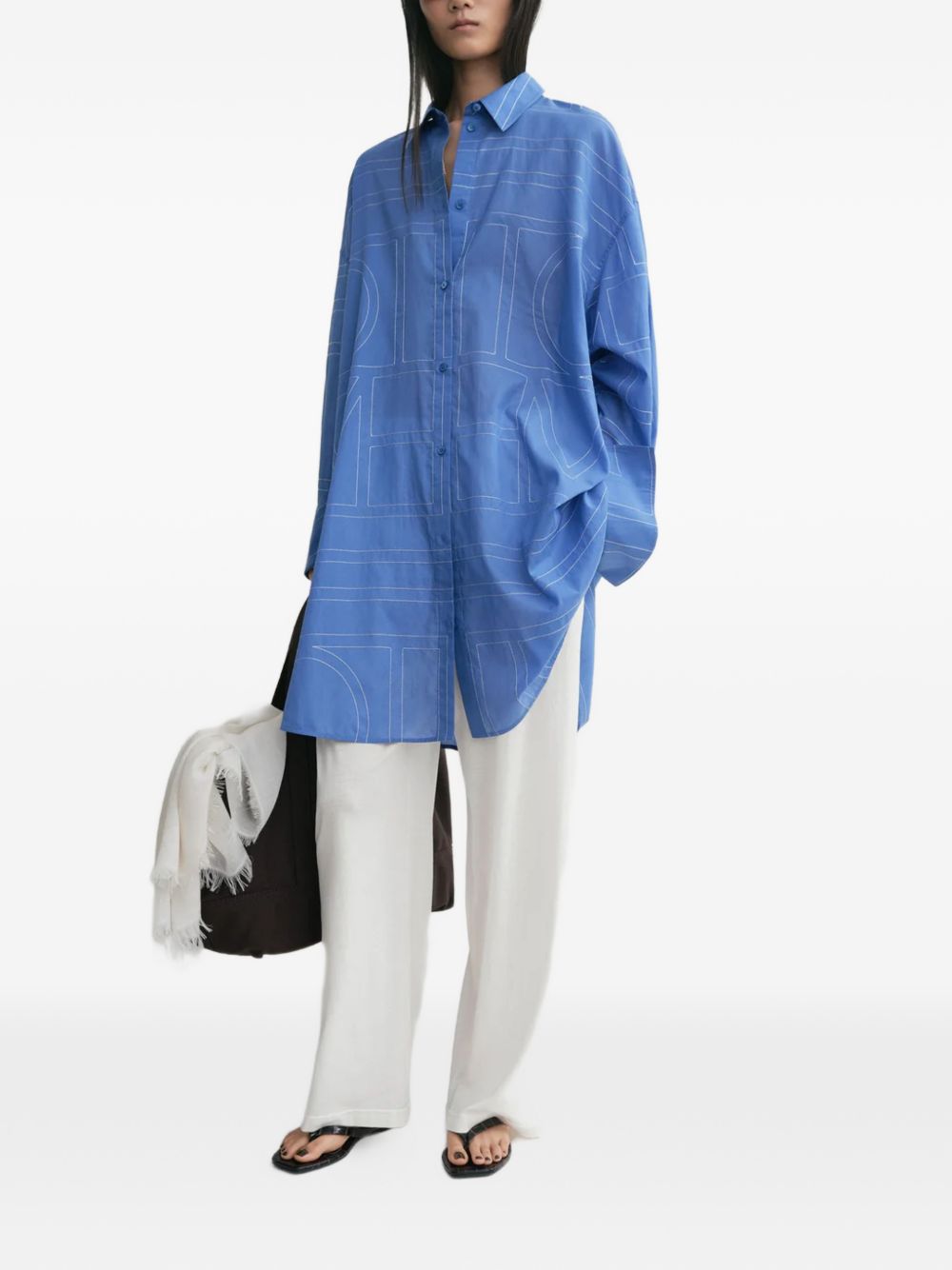 Camicia con stampa in blu Toteme - donna 