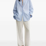 Camicia oversize a maiche lunghe in celeste Toteme - donna 