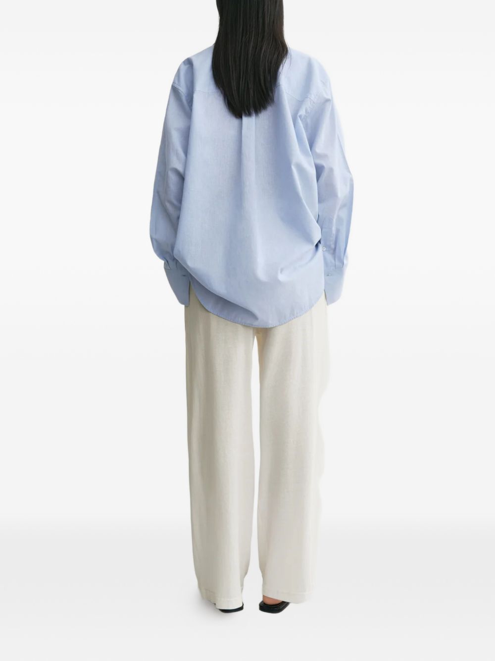 Camicia oversize a maiche lunghe in celeste Toteme - donna 