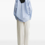 Camicia oversize a maiche lunghe in celeste Toteme - donna 