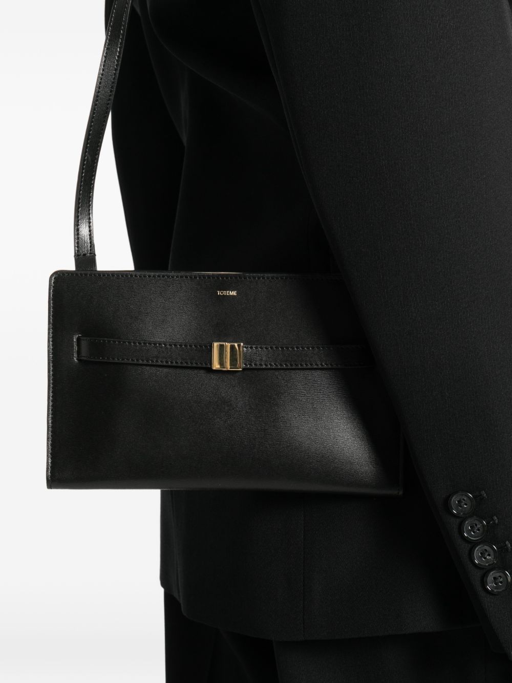 Borsa a spalla con logo in nero Toteme - donna 
