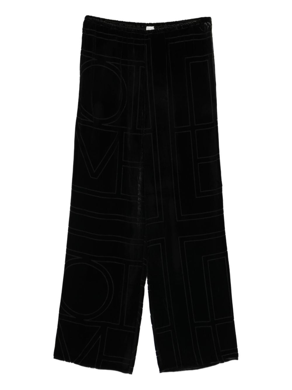 Pantaloni da pigiama monogram devoré in nero Toteme - donna 