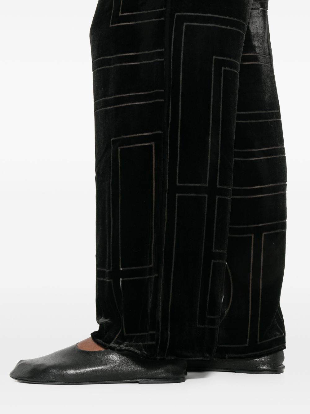 Pantaloni da pigiama monogram devoré in nero Toteme - donna 