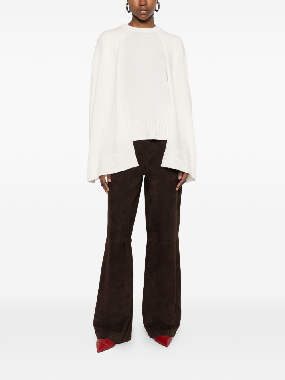 Maglione a mantella  in cashmere in bianco Toteme - donna 