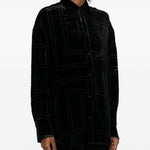Camicia oversize devoré in nero Toteme - donna 