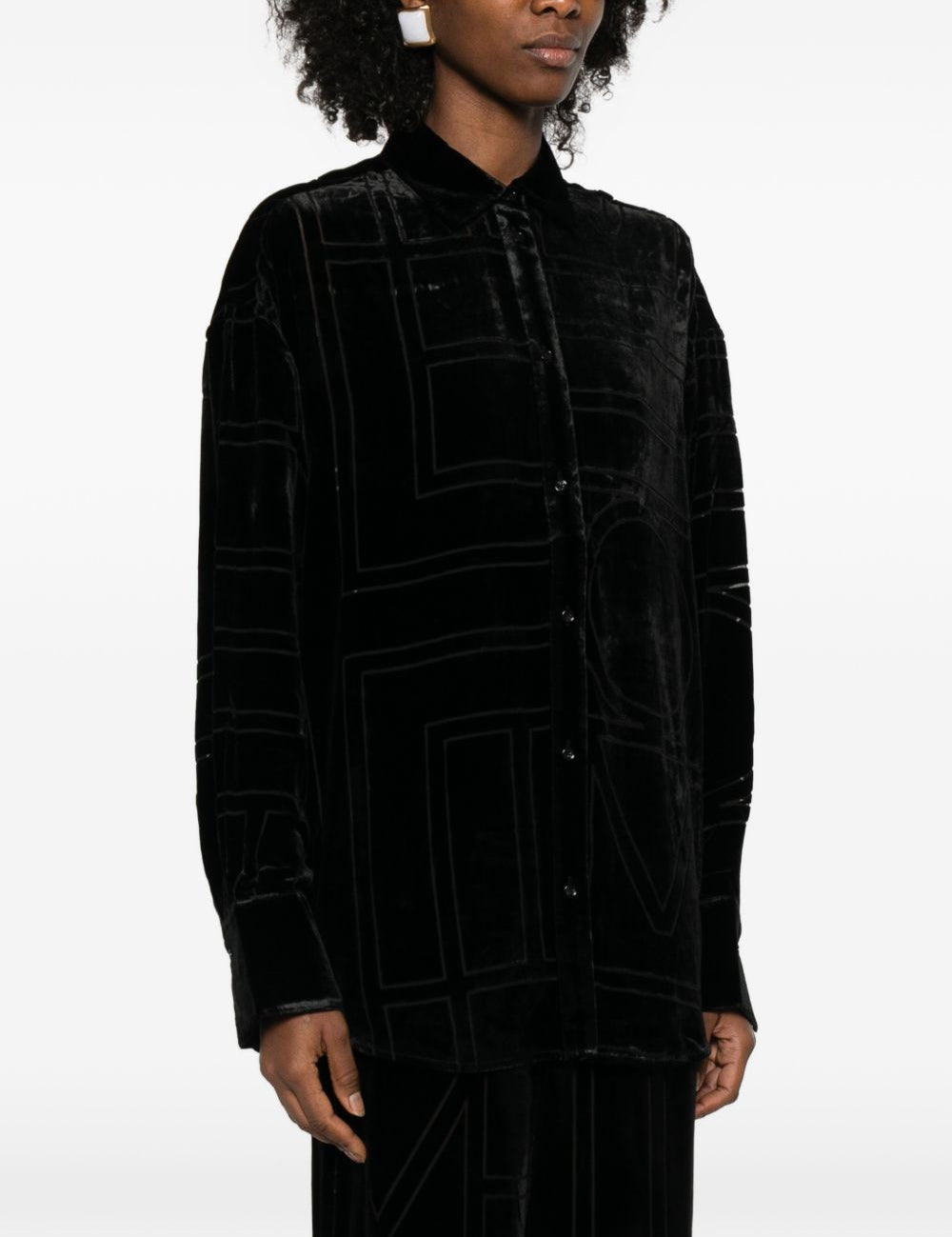 Camicia oversize devoré in nero Toteme - donna 