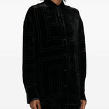 Camicia oversize devoré in nero Toteme - donna 