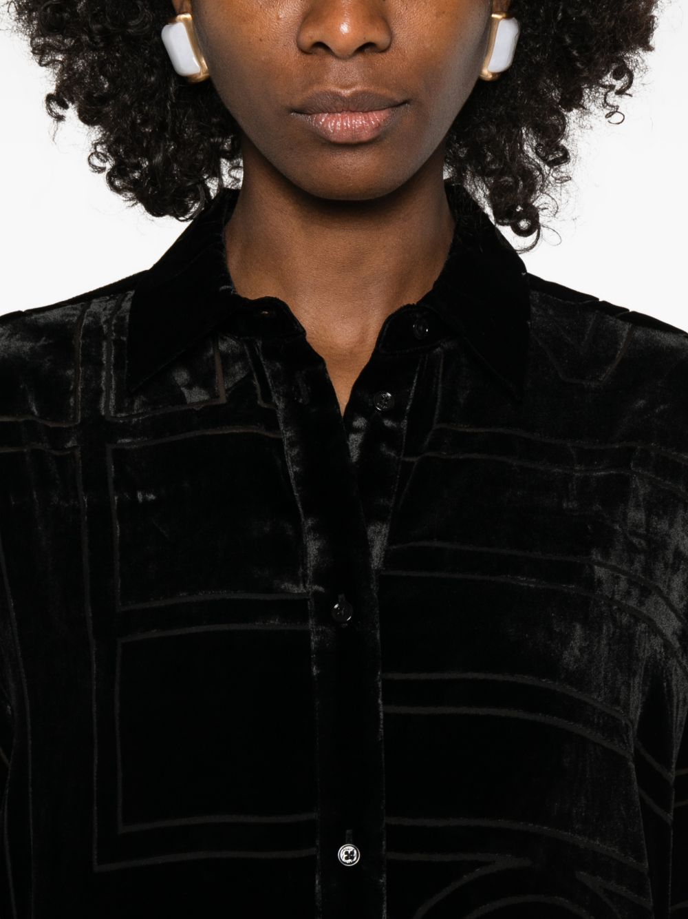 Camicia oversize devoré in nero Toteme - donna 