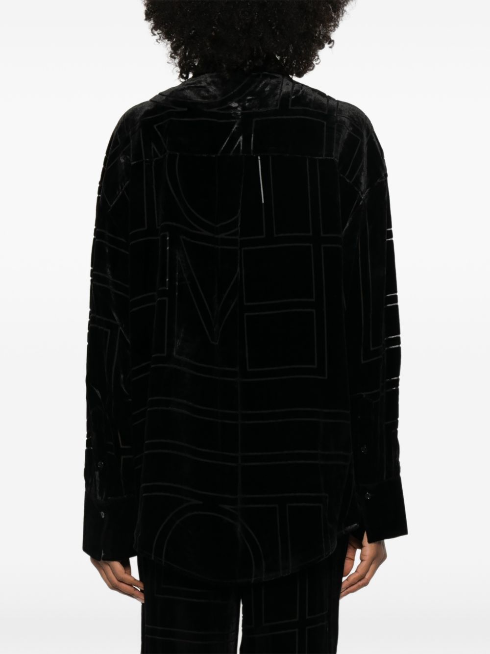 Camicia oversize devoré in nero Toteme - donna 