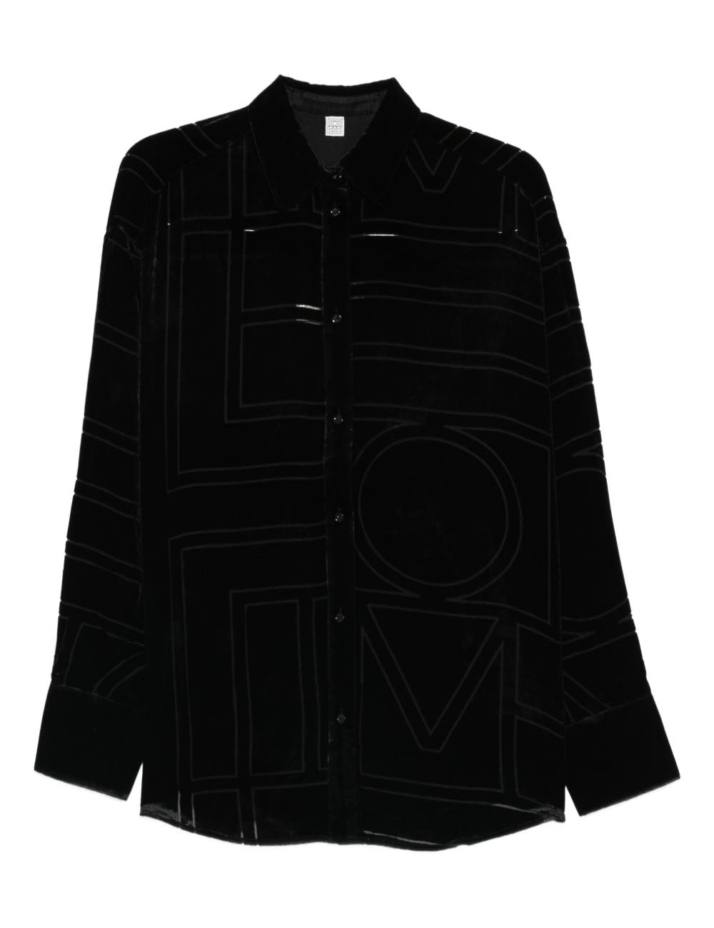 Camicia oversize devoré in nero Toteme - donna 