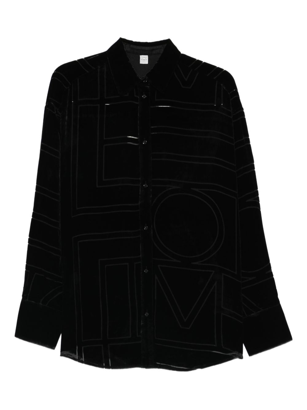 Camicia oversize devoré in nero Toteme - donna 