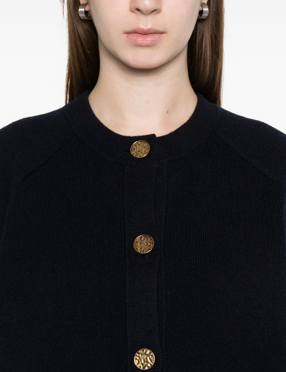 Cardigan con bottoni dorati in nero Toteme - donna 