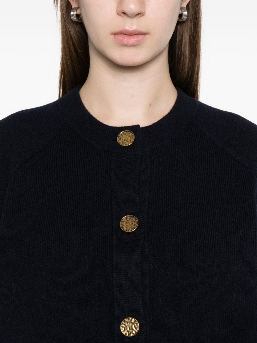 Cardigan con bottoni dorati in nero Toteme - donna 