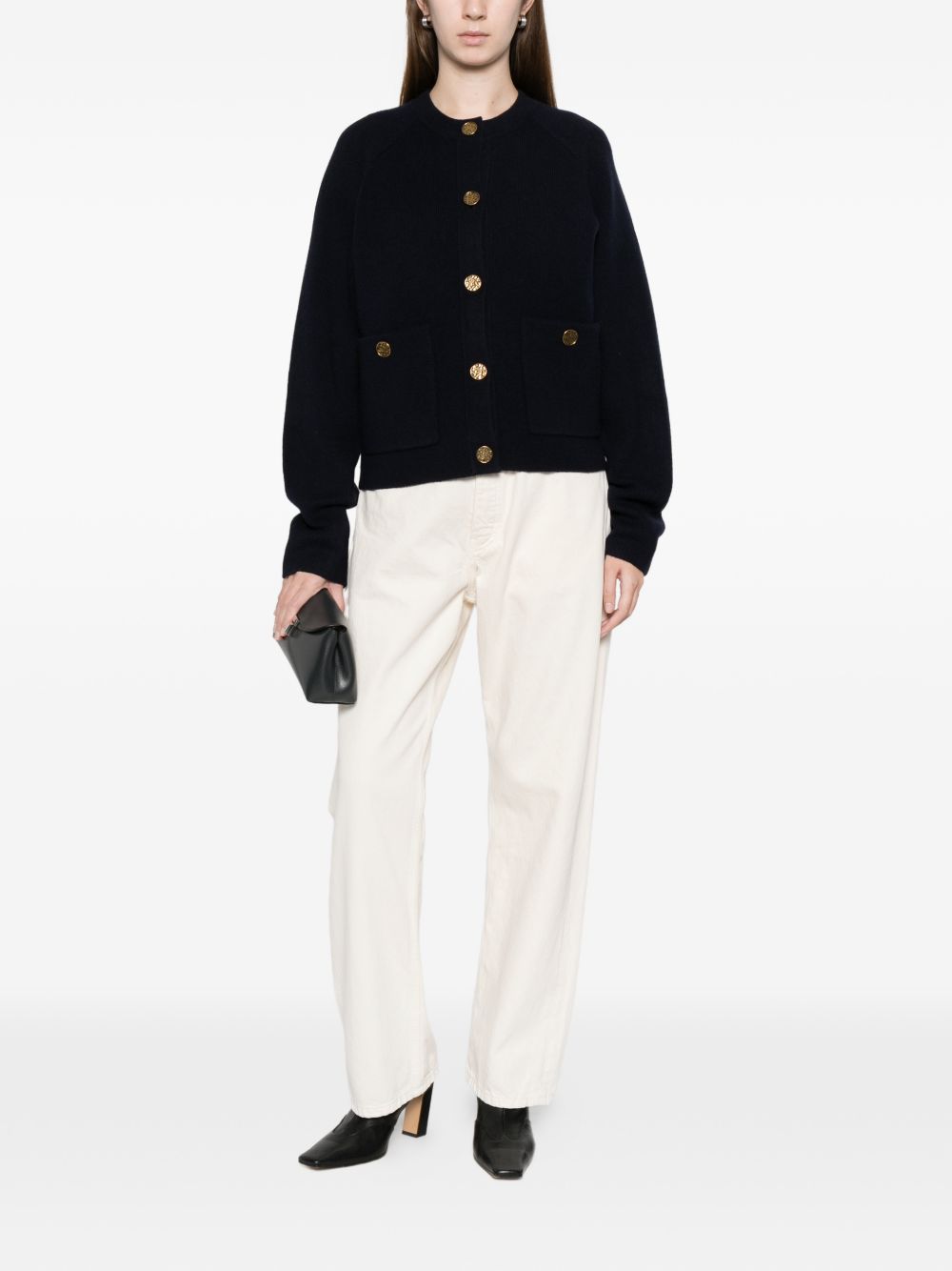 Cardigan con bottoni dorati in nero Toteme - donna 