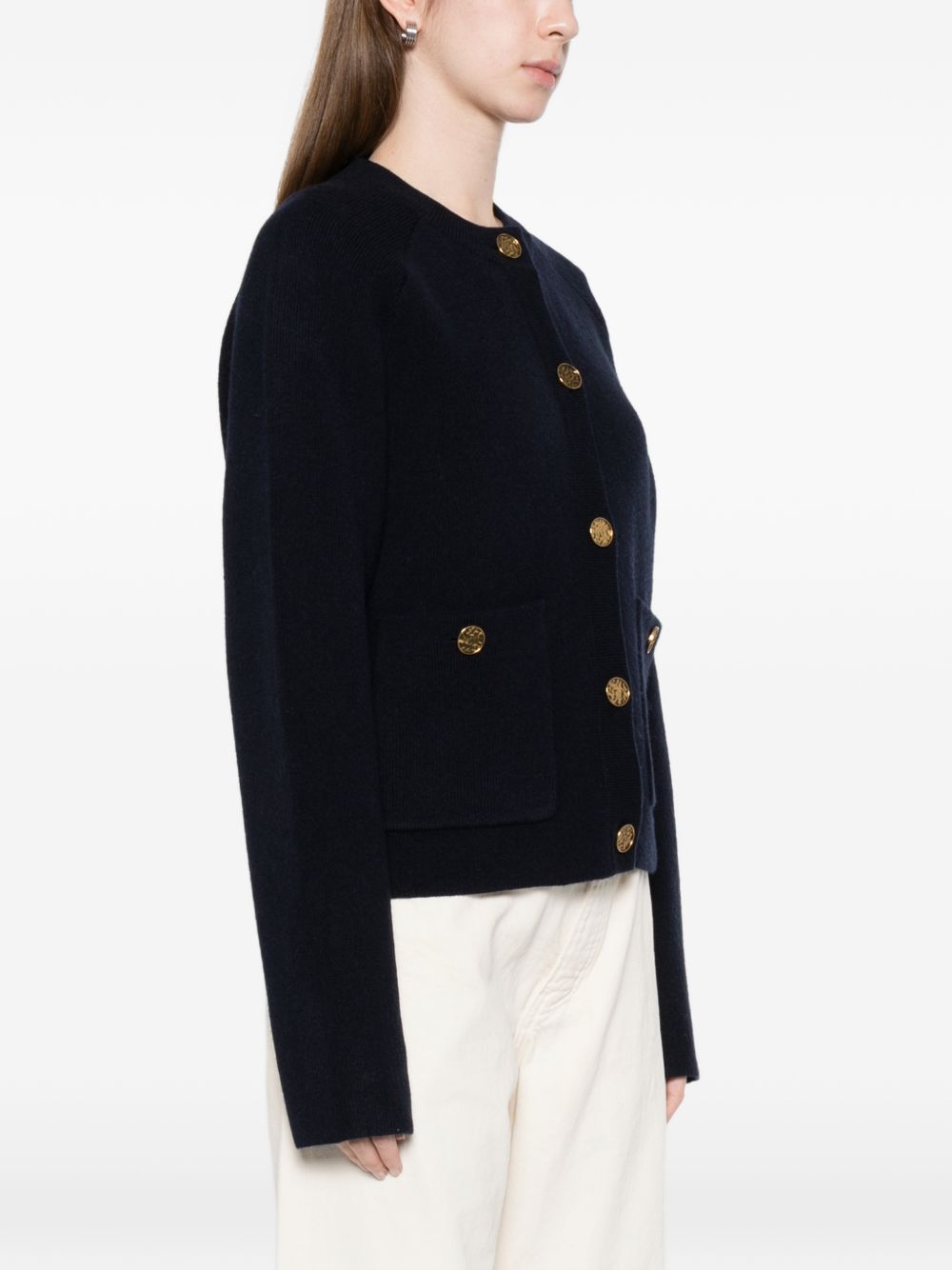 Cardigan con bottoni dorati in nero Toteme - donna 