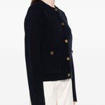 Cardigan con bottoni dorati in nero Toteme - donna 