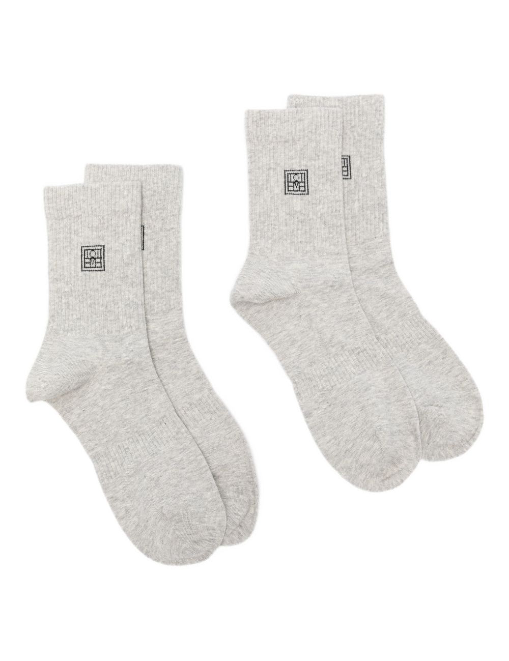 Calzini con logo set da due in grigio Toteme - donna 