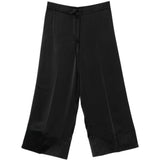 Pantaloni satinati con coulisse in nero Toteme - donna 