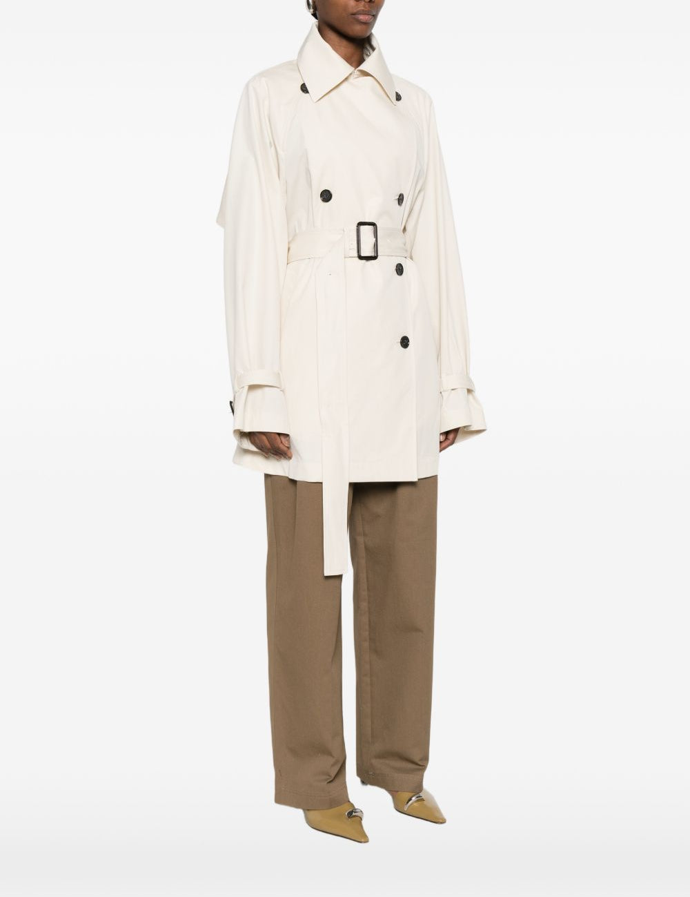 Trench doppiopetto con cintura in avorio Toteme - donna 