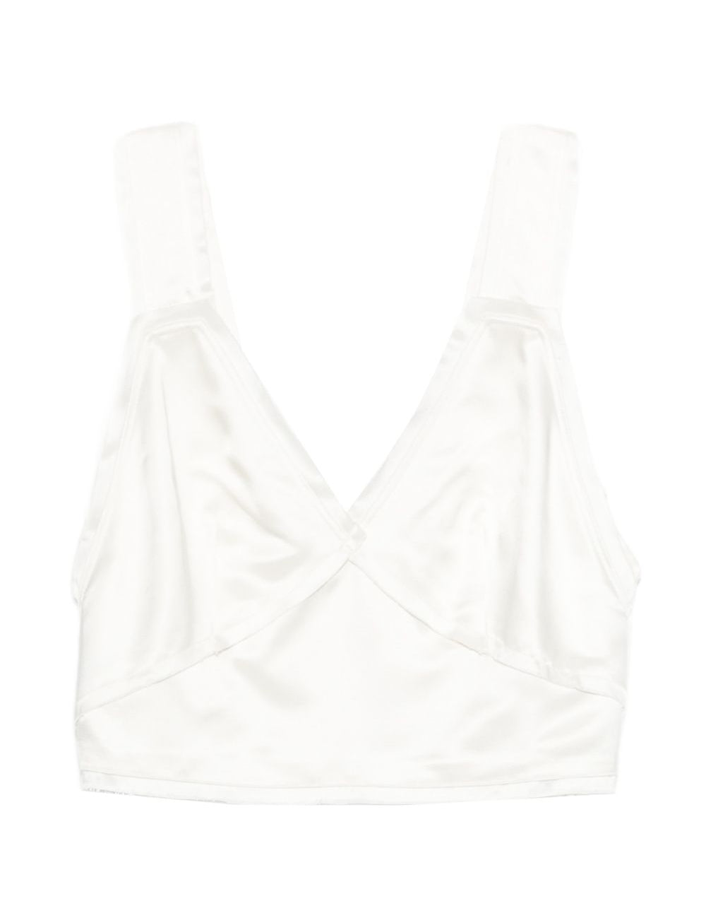 Canotta crop in raso in bianco Toteme - donna 