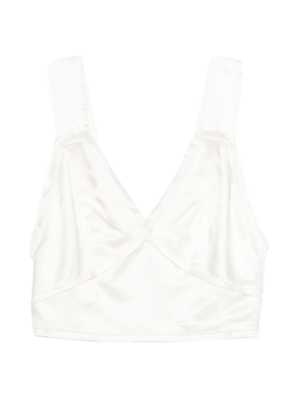 Canotta crop in raso in bianco Toteme - donna 