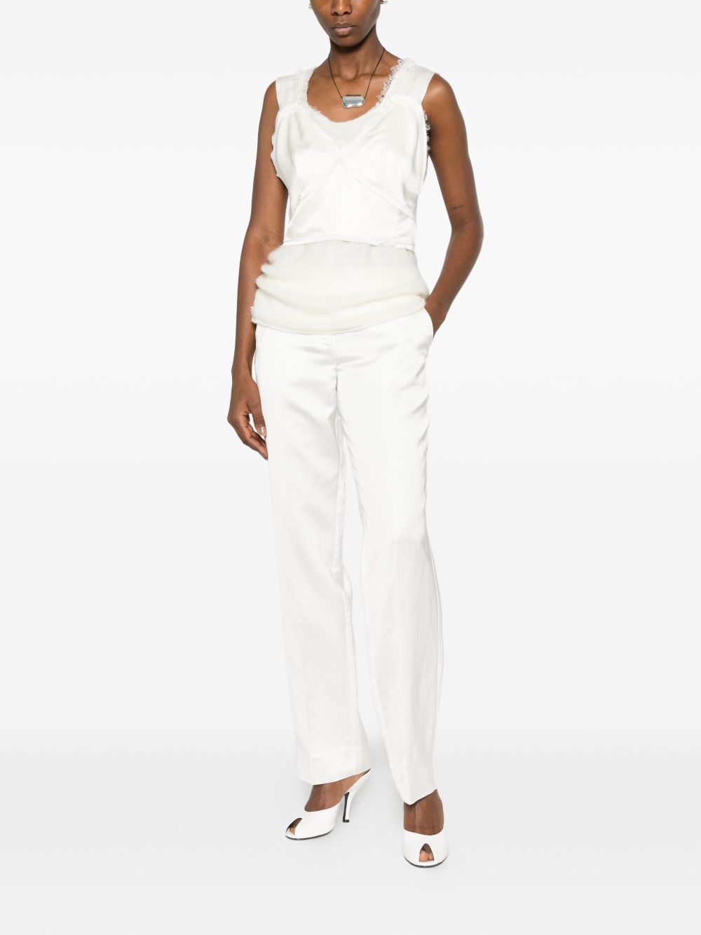 Canotta crop in raso in bianco Toteme - donna 