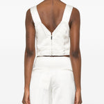 Canotta crop in raso in bianco Toteme - donna 