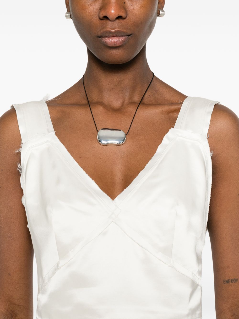 Canotta crop in raso in bianco Toteme - donna 