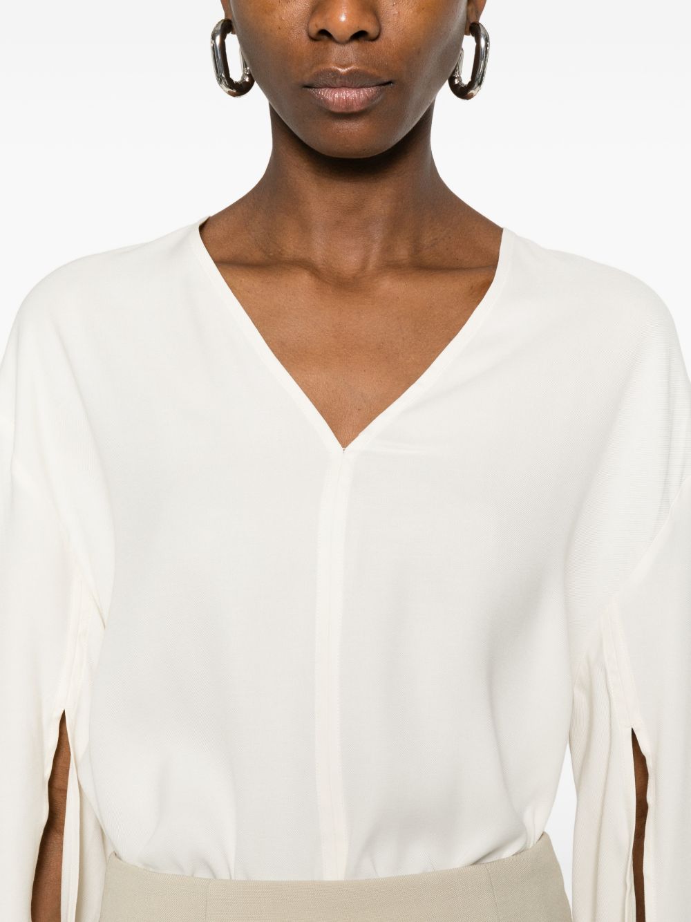 Blusa con scollo a V in bianco Toteme - donna 