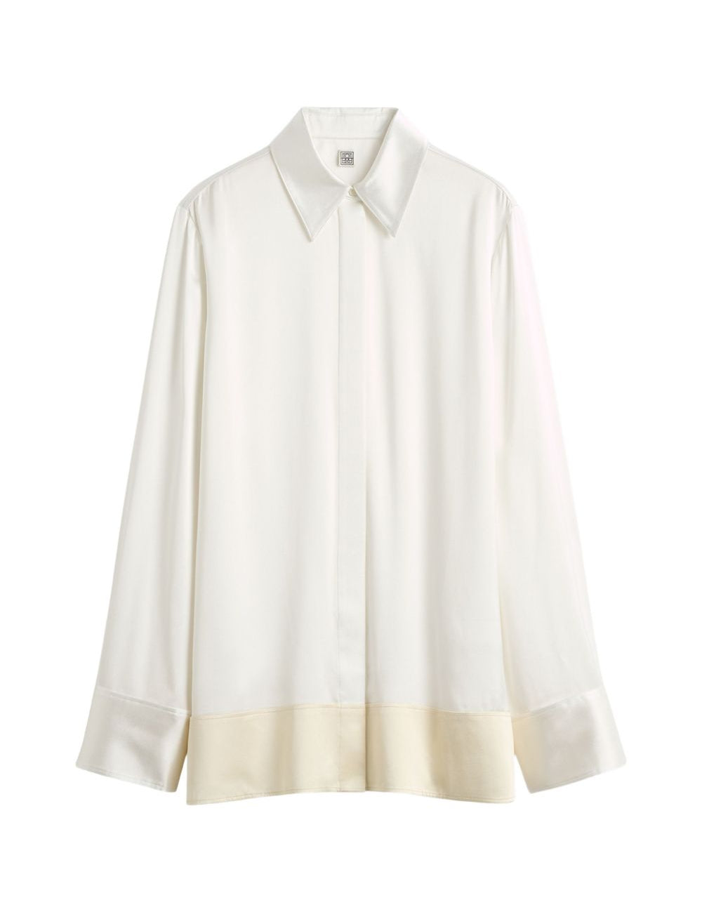Camicia con bordo a contrasto in bianco Toteme - donna 
