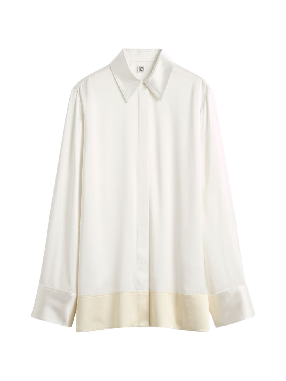 Camicia con bordo a contrasto in bianco Toteme - donna 