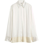 Camicia con bordo a contrasto in bianco Toteme - donna 