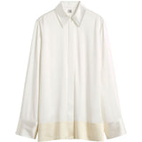 Camicia con bordo a contrasto in bianco Toteme - donna 