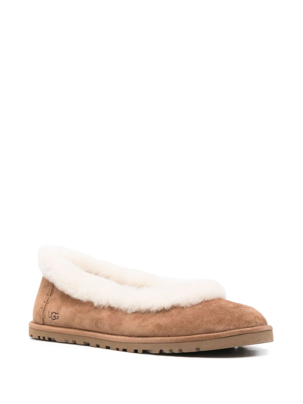Ballerine con bordi in pelliccia in marrone Ugg - donna 