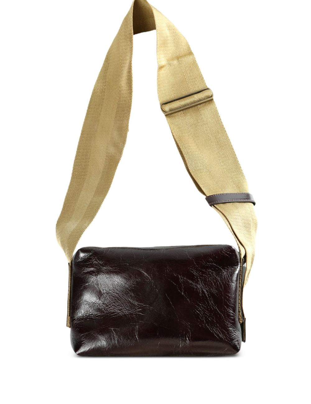 Borsa a spalla in pelle lucida in bordeaux Uma Wang - donna 