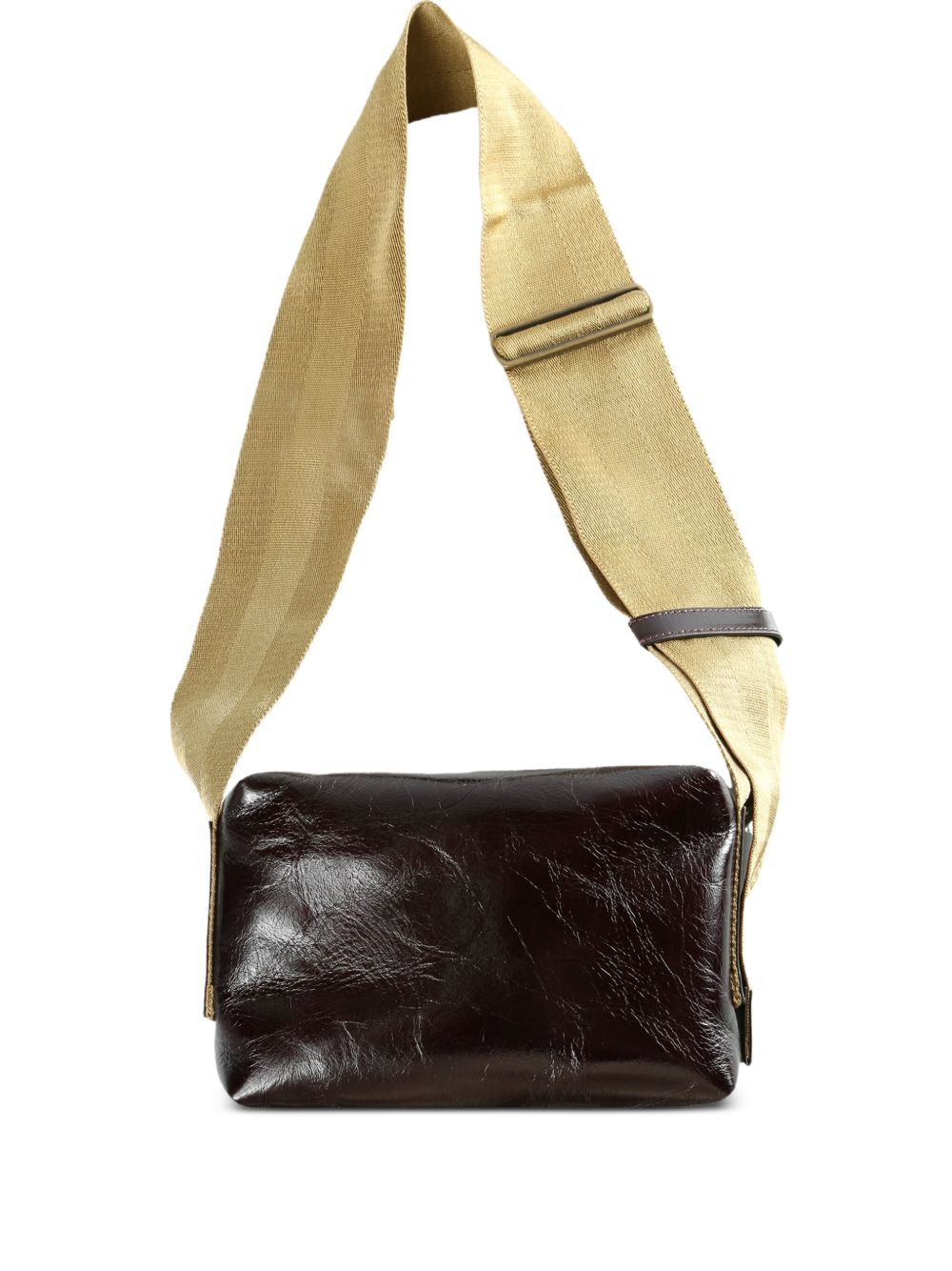 Borsa a spalla in pelle lucida in bordeaux Uma Wang - donna 