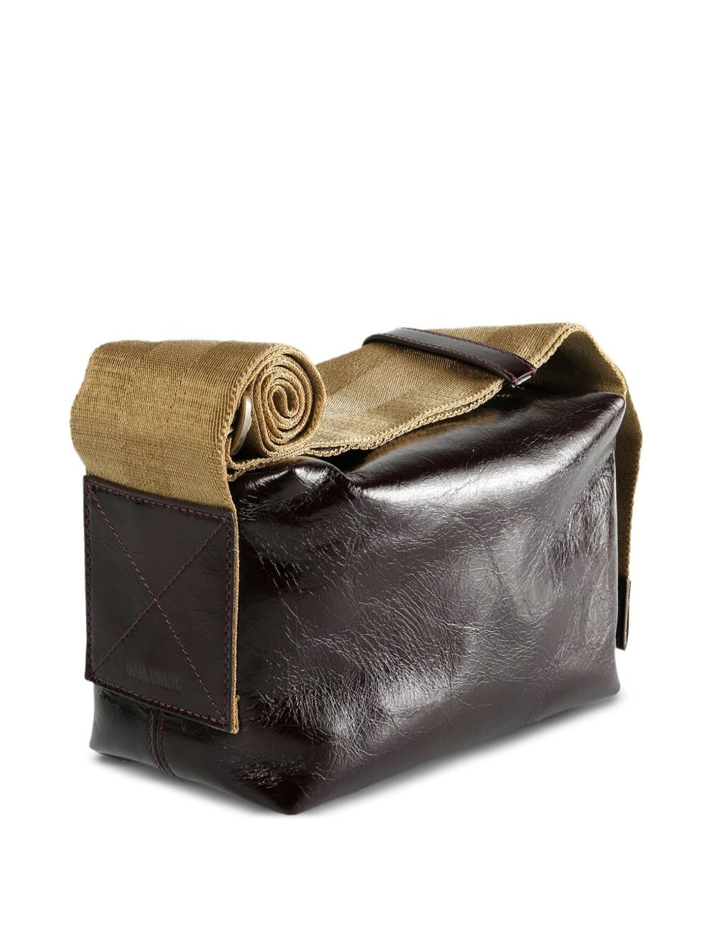 Borsa a spalla in pelle lucida in bordeaux Uma Wang - donna 