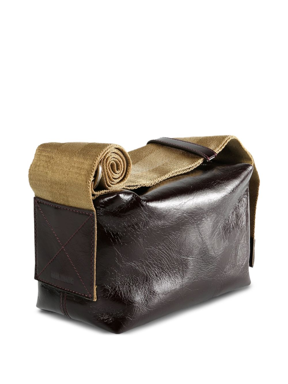 Borsa a spalla in pelle lucida in bordeaux Uma Wang - donna 