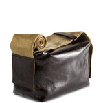 Borsa a spalla in pelle lucida in bordeaux Uma Wang - donna 