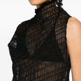 Abito midi con ruches in nero Uma Wang - donna 